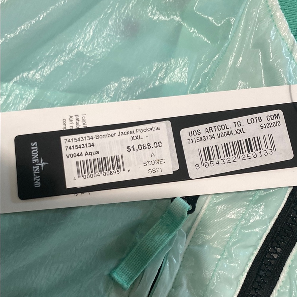 Stone Island Aqua Packable Bomber Jacket - Picture 2 of 5